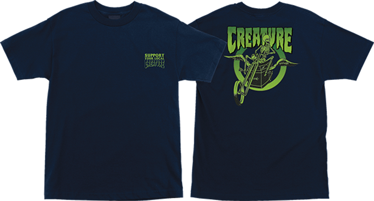 CREATURE COFFIN RIDERS SS TSHIRT LARGE  NAVY