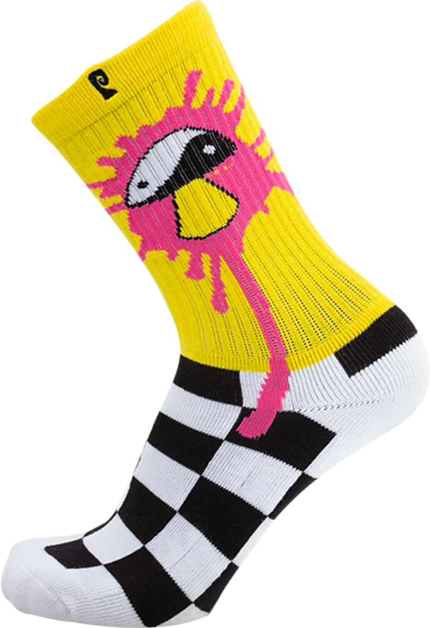 PSOCKADELIC SLIME CREW SOCKS YEL/CHECK