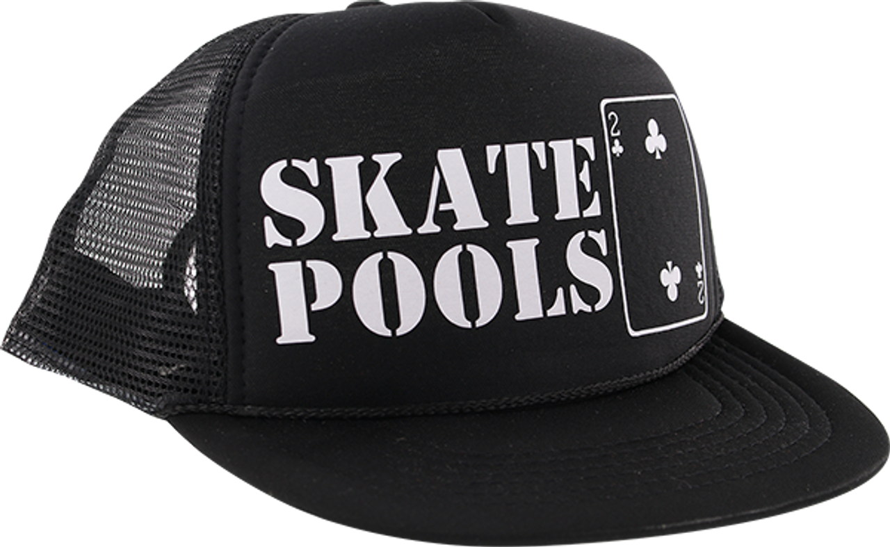 LOWCARD SKATE POOLS MESH HAT ADJ-BLK/WHT