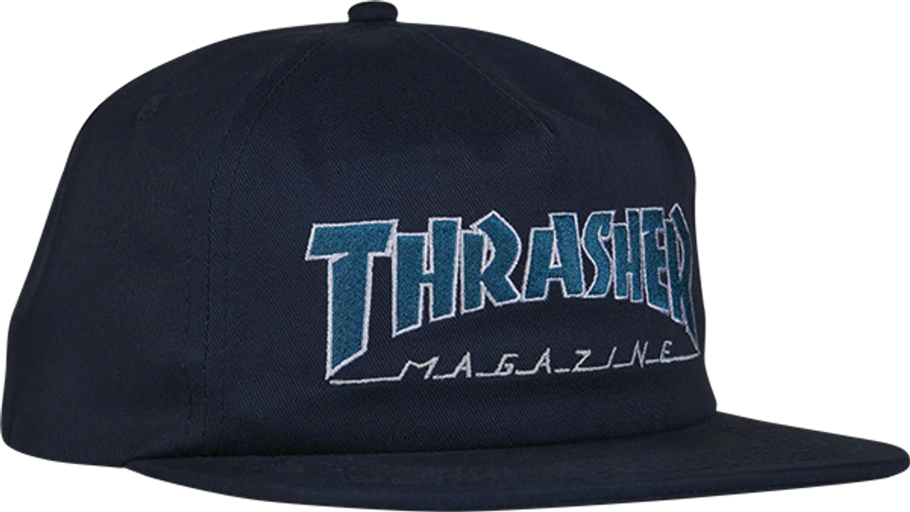 THRASHER OUTLINED HAT ADJ-NAVY/BLUE