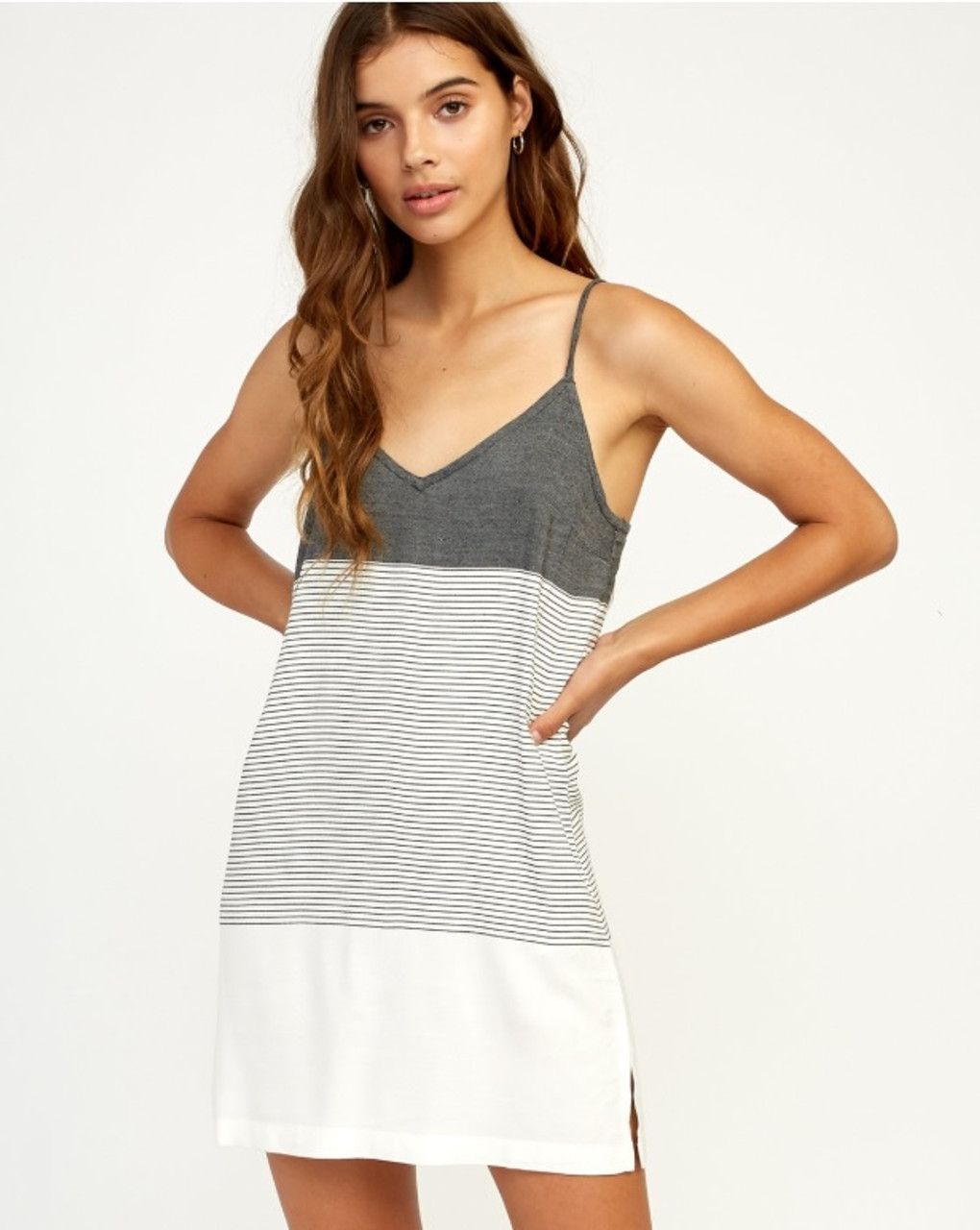 RVCA Odyssey Dress Womens Black Stripe