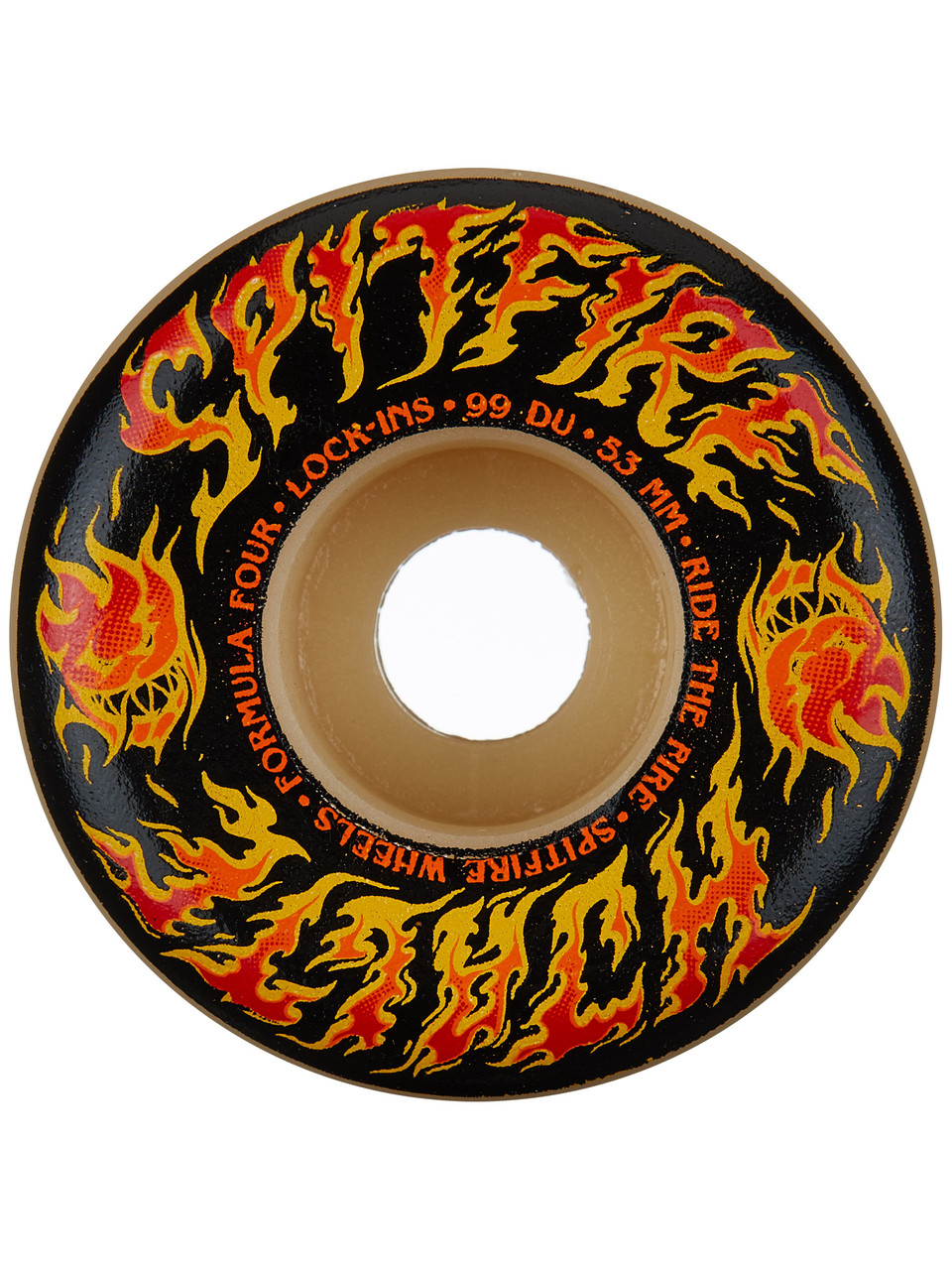 Spitfire Hjalte F4 Lock-Ins Cinder Wheels Set White Black Flame