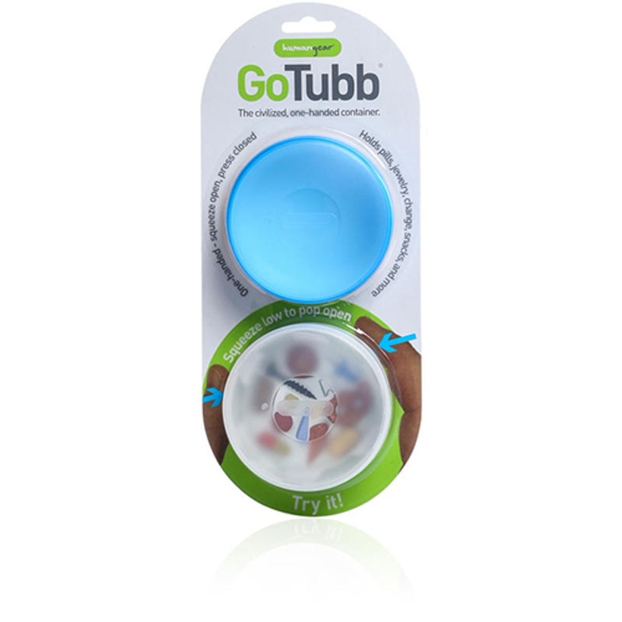 HumanGear GoTubb 2 Pack Clear Blue Large