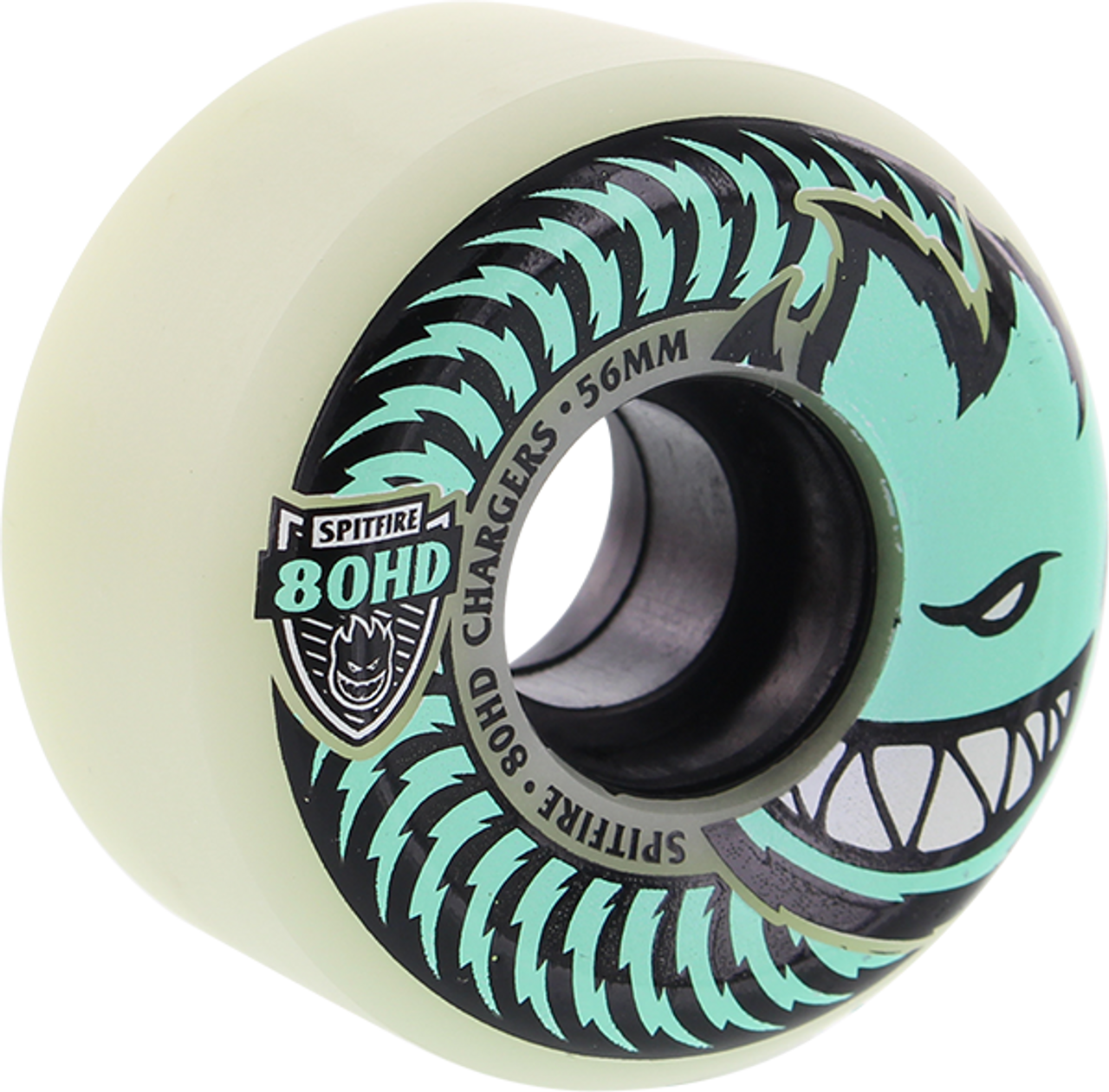 SPITFIRE 80HD CHARGER CONICAL 56mm STAY LIT GLOW GREEN WHEELS SET