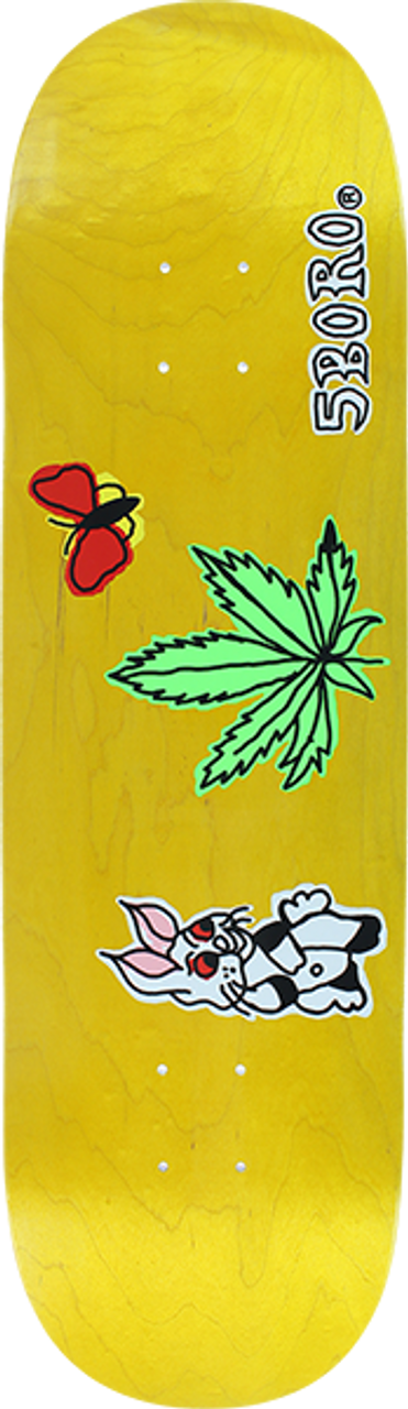 5BORO STONED AGAIN SKATE DECK-8.5 YELLOW