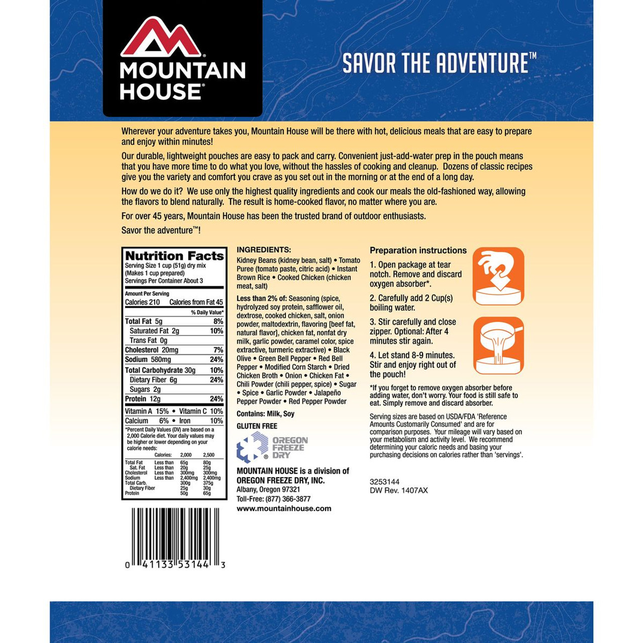 Mountain House Mexican Rice & Chicken Brown Onesize