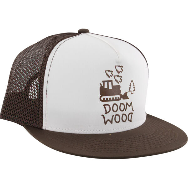 Doom Sayers Doom Wood Hat White Brown Trucker