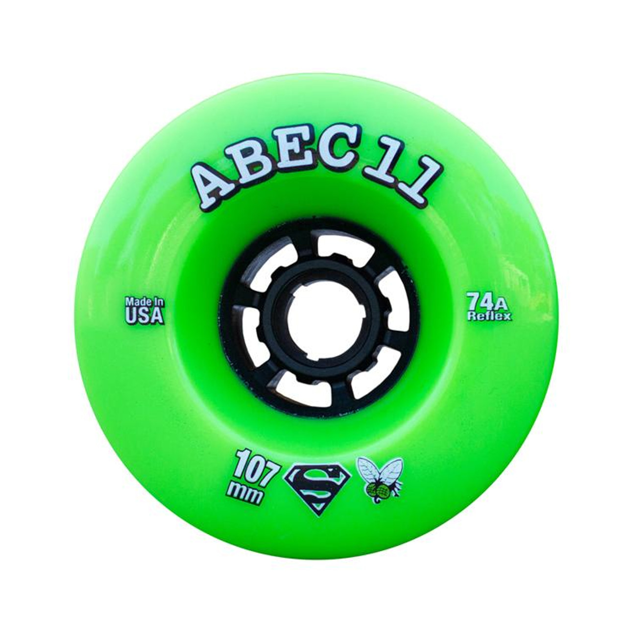 Abec 11 SuperFly Wheels Set Lime Black 107mm/74a