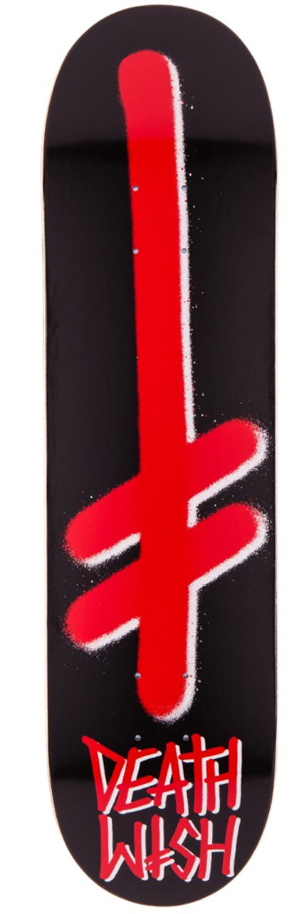 Deathwish Gang Logo Skate Deck Black Red 8.5 w/ MOB Grip