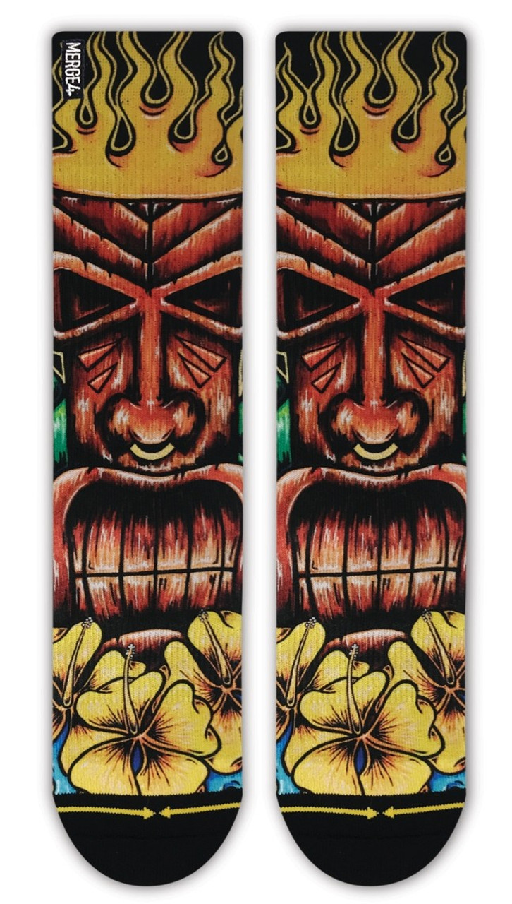 Merge4 Kaia Myall Tiki Socks Red Yellow