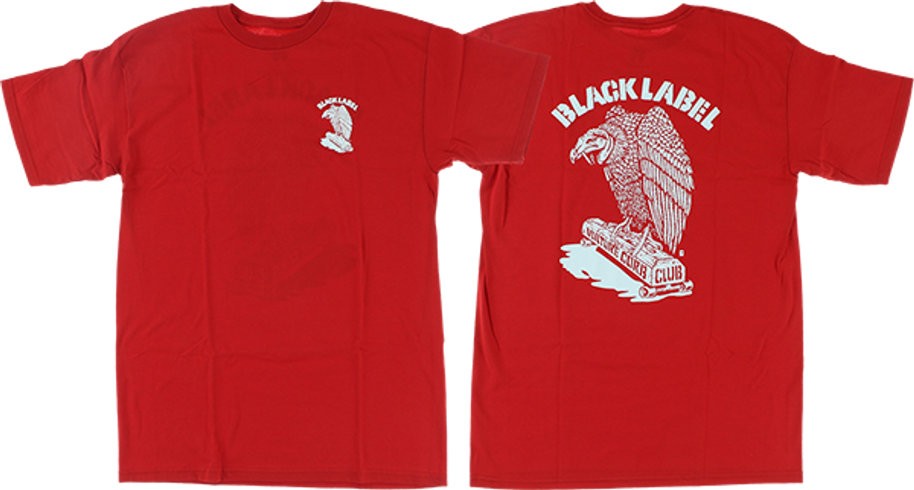 BLACK LABEL VULTURE CURB CLUB SS TSHIRT LARGE  RED/WHT