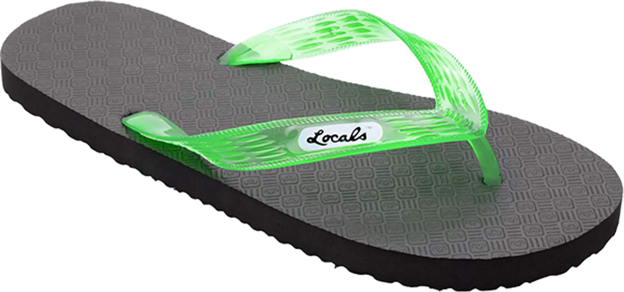 LOCALS ORIGINAL SLIPPA 11.0" BLK/TRANS.GREEN