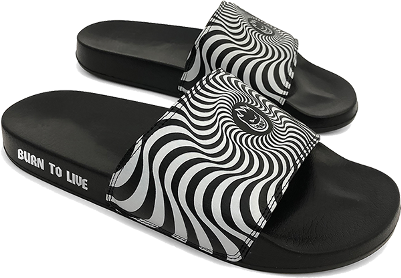 SPITFIRE CLASSIC SWIRL SLIDE SLIPPER 7-BLK/WHT