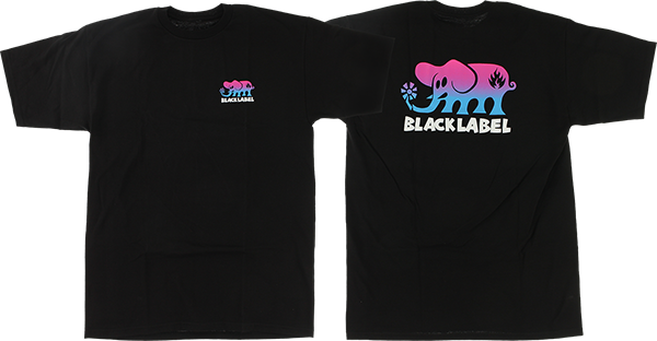 BLACK LABEL ELEPHANT FADE SS TSHIRT XLARGE BLACK/PINK/BLU