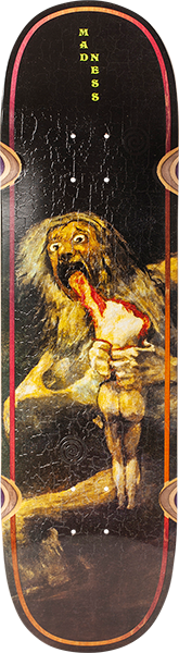 MADNESS EATING SON SKATEBOARD DECK-8.75x32.9 BLK impact light