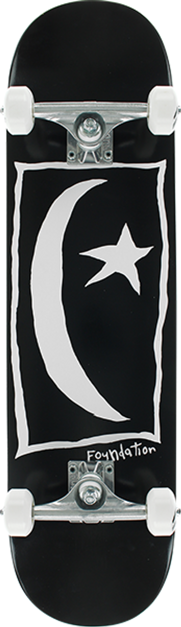 FOUNDATION STAR & MOON SQUARE SKATEBOARD COMPLETE-8.0 BLACK