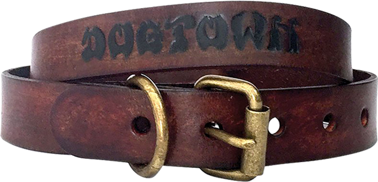 DOGTOWN DOG COLLAR SMALL-BROWN