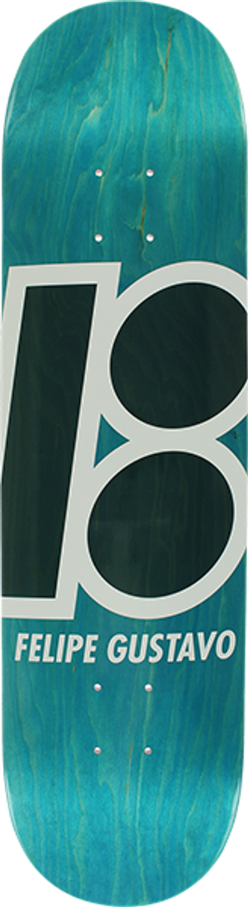 PLAN B FELIPE STAINED SKATE DECK-8.0 TURQUOISE