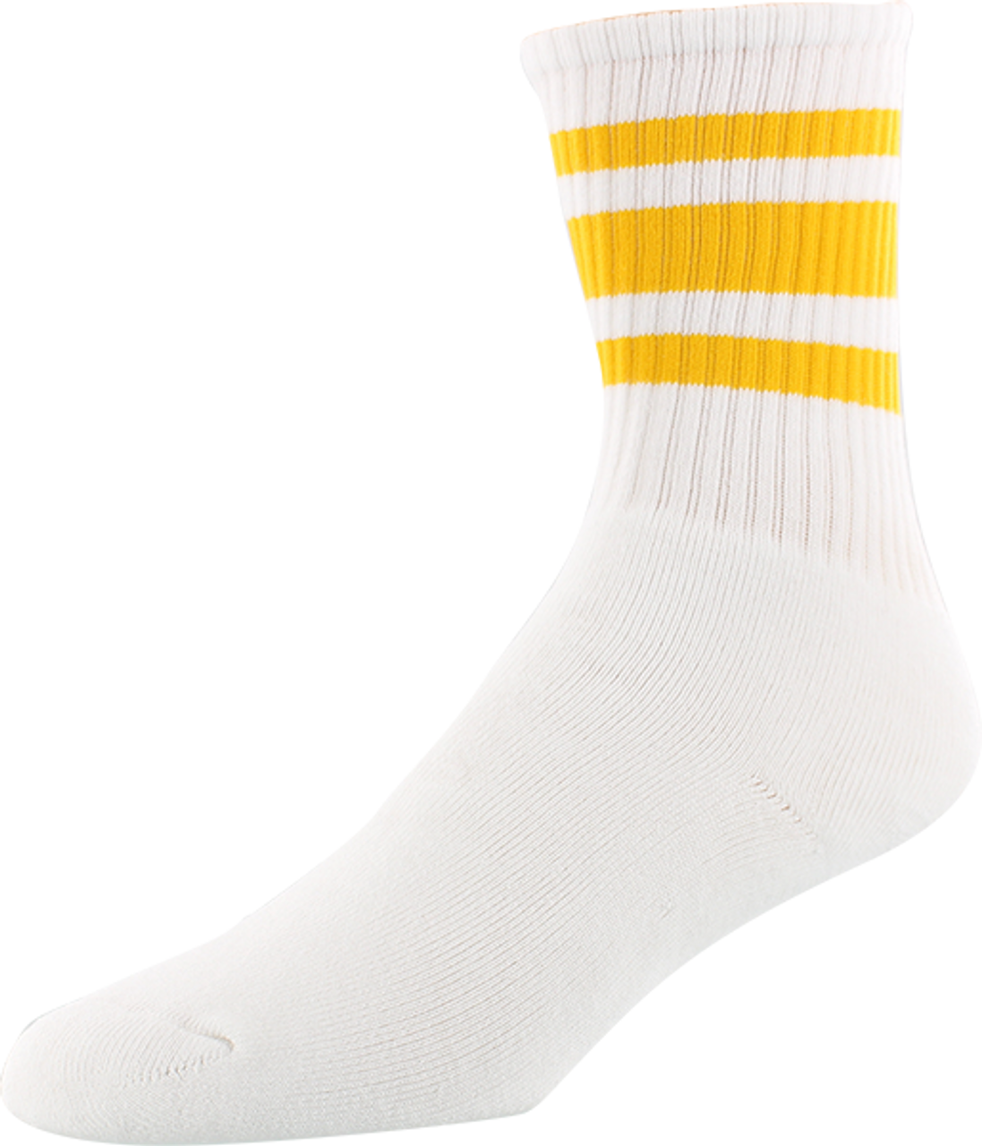 SOCCO SOCKS L/XL CREW STRIPE WHT/GOLD