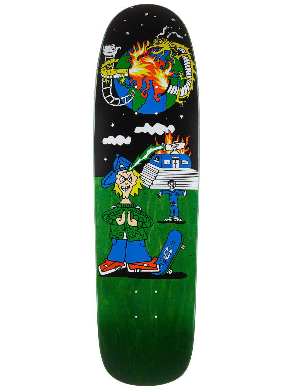 Polar OSKAR ROZENBERG Police Station Skate Deck Green 8.25