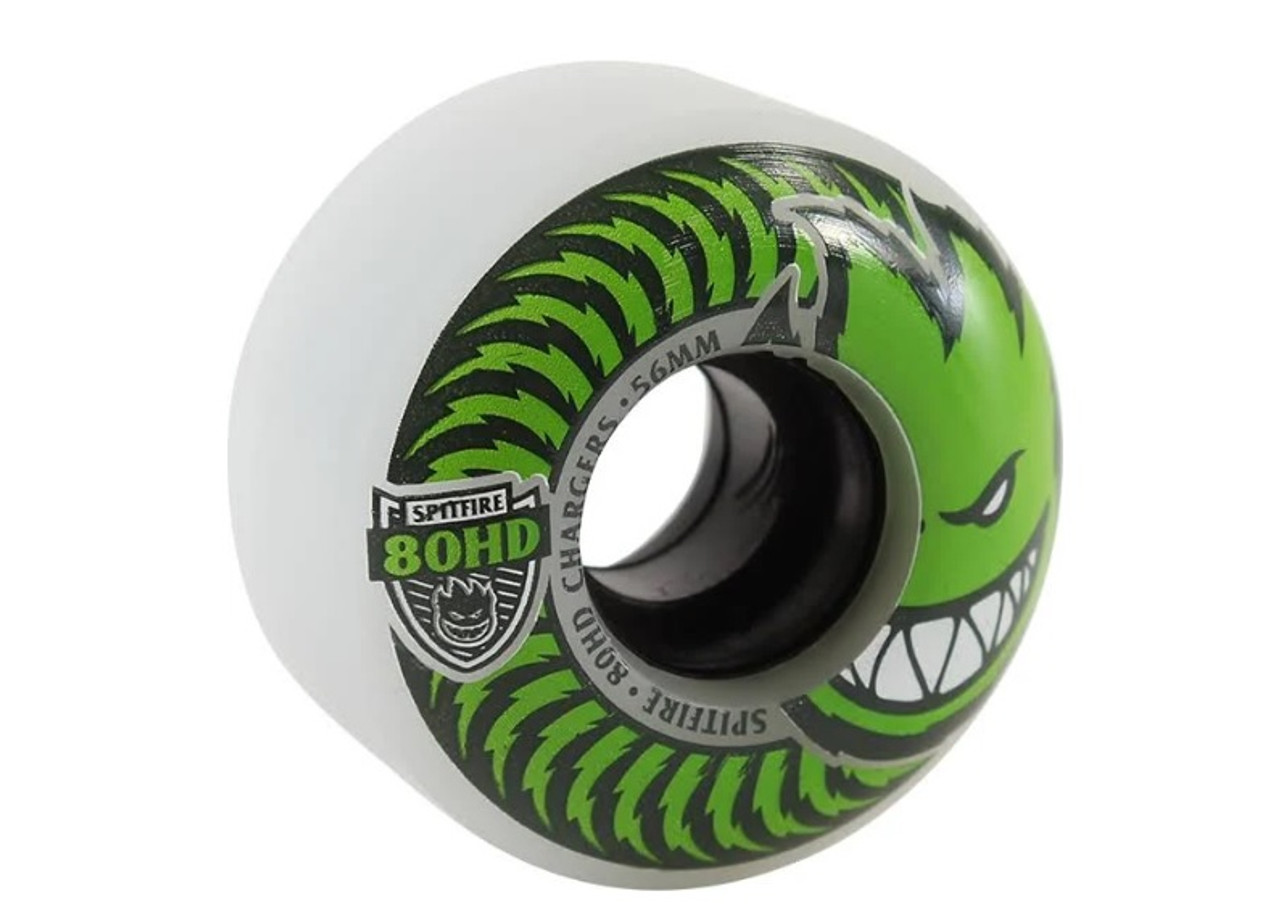 Spitfire Charger Conical Wheels Set Clear Green 56mm/80hd