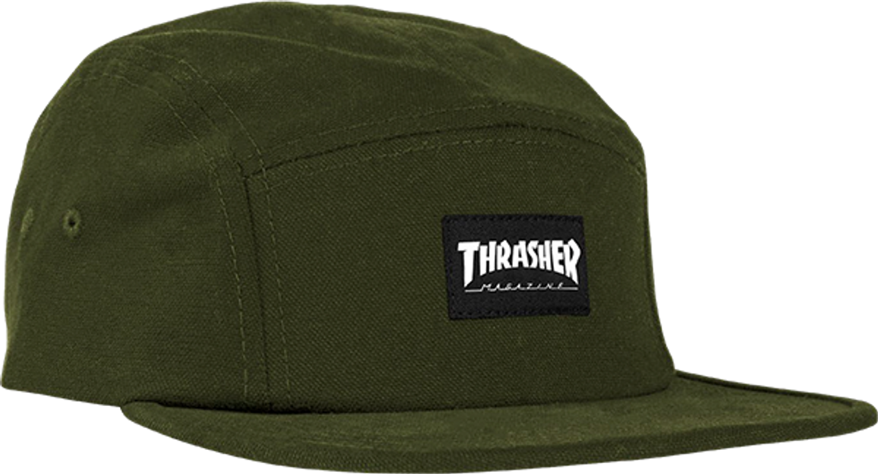THRASHER MAG LOGO 5PANEL HAT ADJ-ARMY
