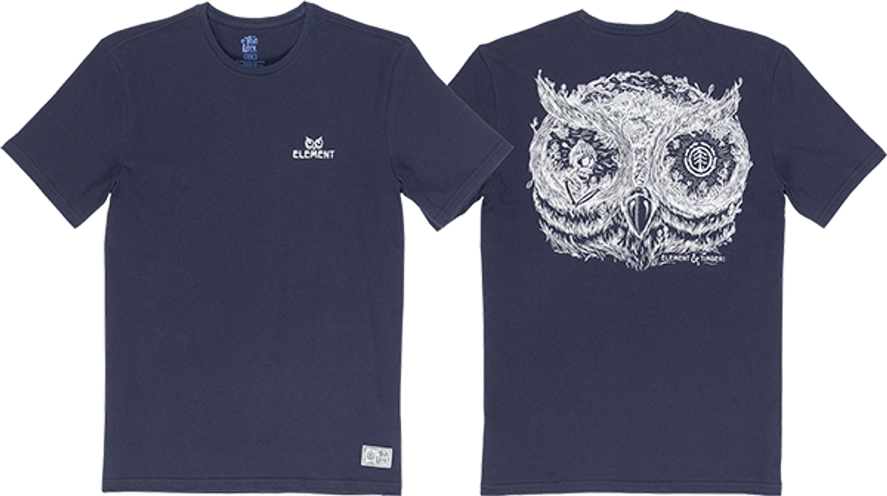 ELEMENT TOO LATE IN THE OWL SS TSHIRT LARGE  ECLIPSE NAVY