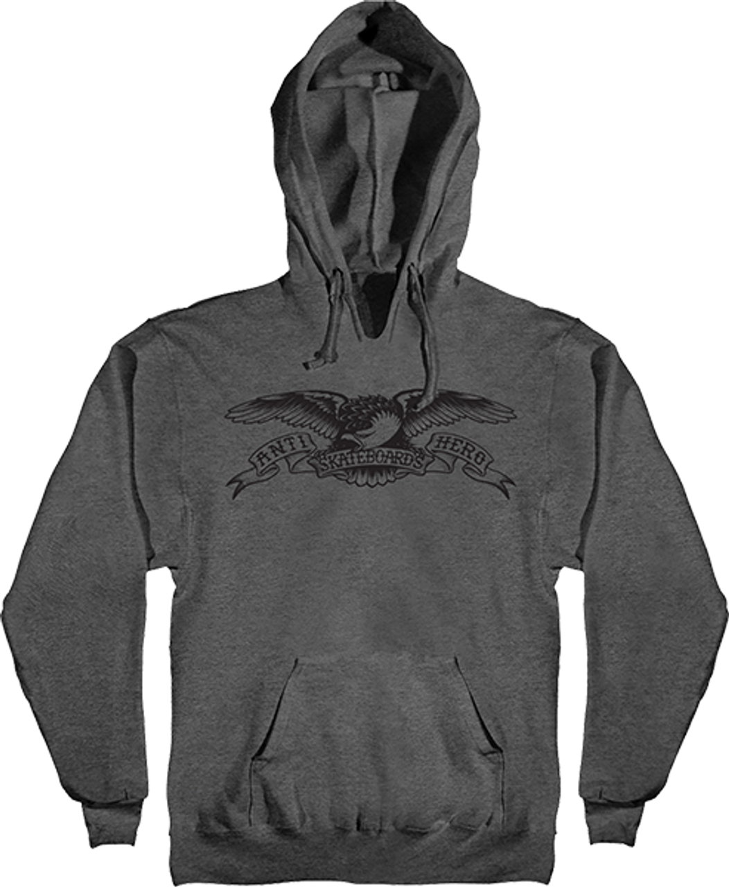 ANTI HERO BASIC EAGLE HOODIE SWEATSHIRT LARGE  CHARCOAL HEATHER/BLK