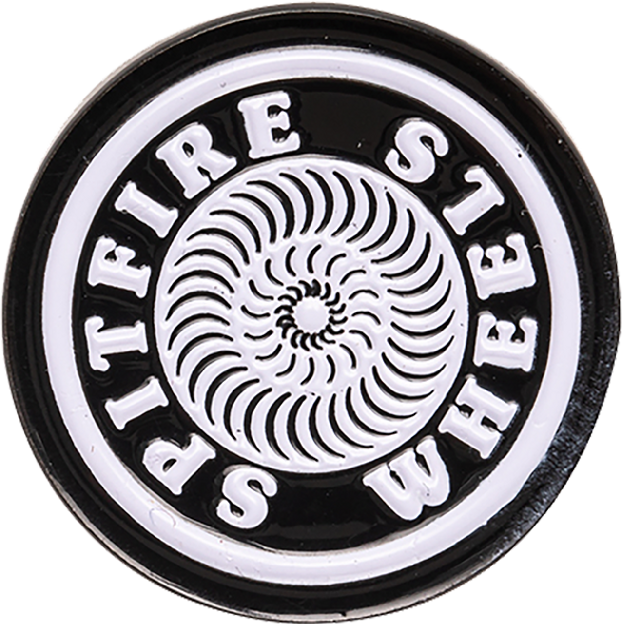 SPITFIRE OG SWIRL LAPEL PIN BLK/WHT