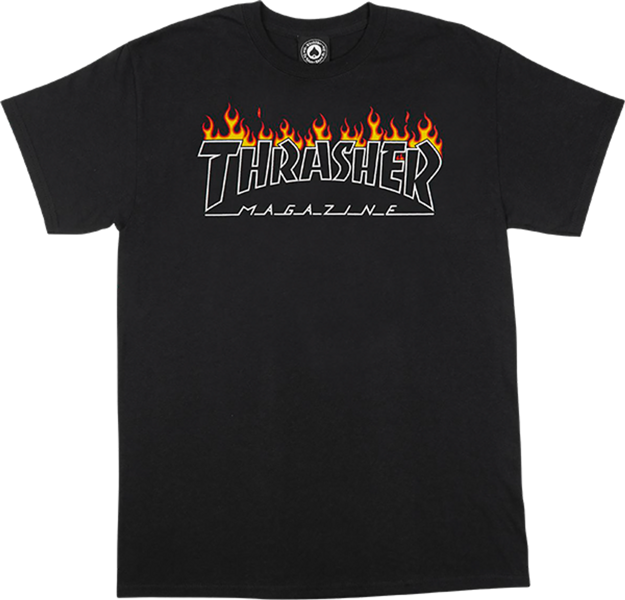 THRASHER SCORCHED OUTLINE SS TSHIRT LARGE  BLACK