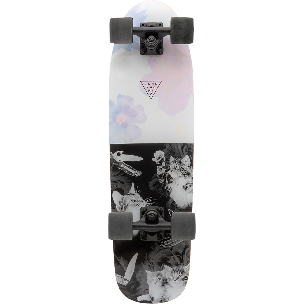 Landyachtz Dinghy Cat Fight Skateboard Complete Black White 8 X