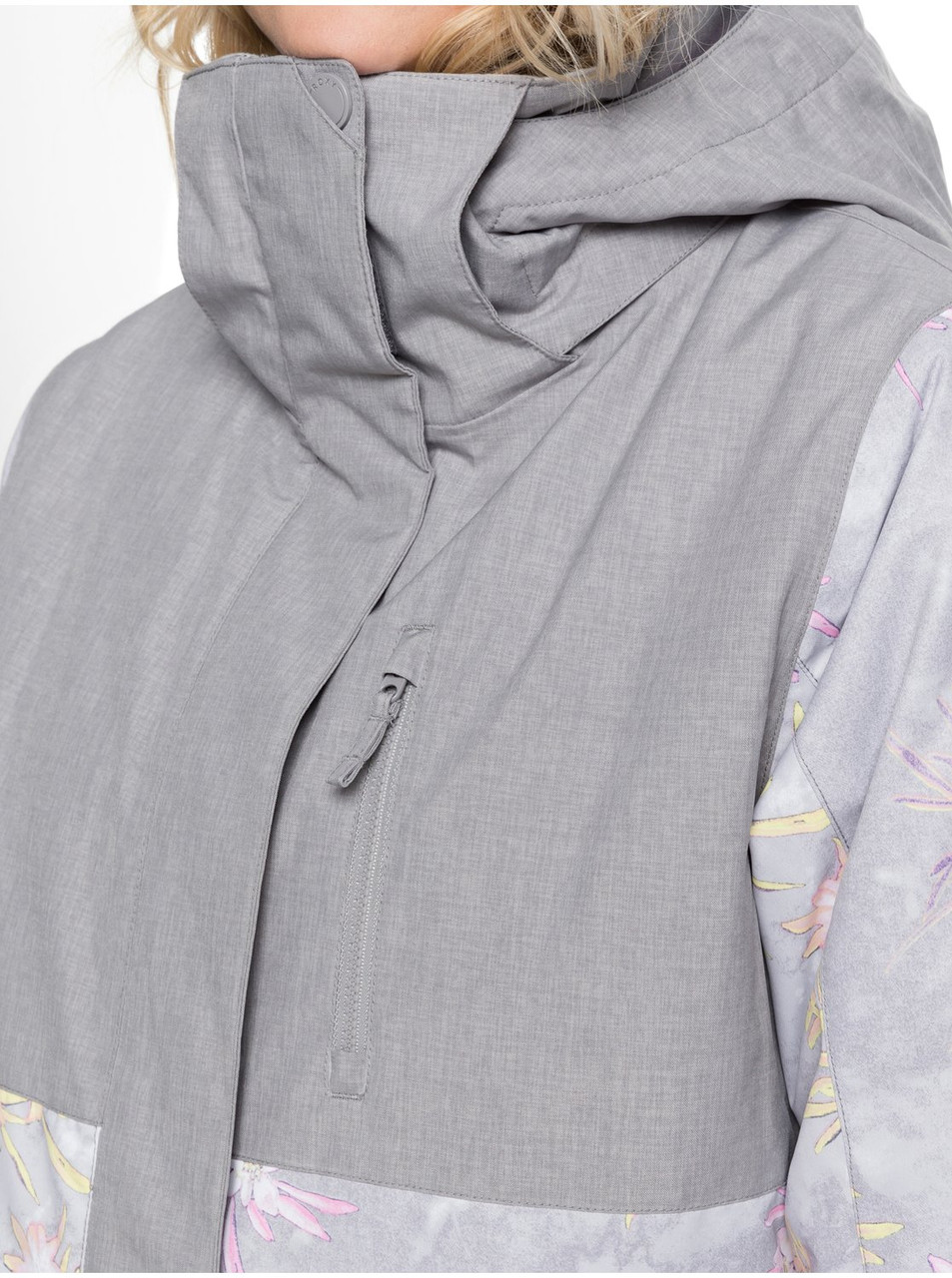 Roxy Jetty Block Snow Jacket Grey Micro Chip Edelweiss (SZH1)