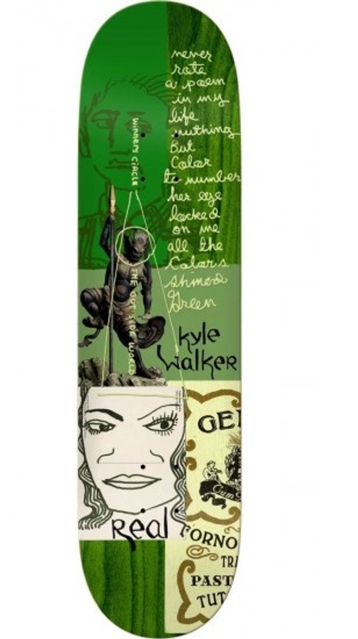 Real Kyle Postcard Skate Deck Green 8.38