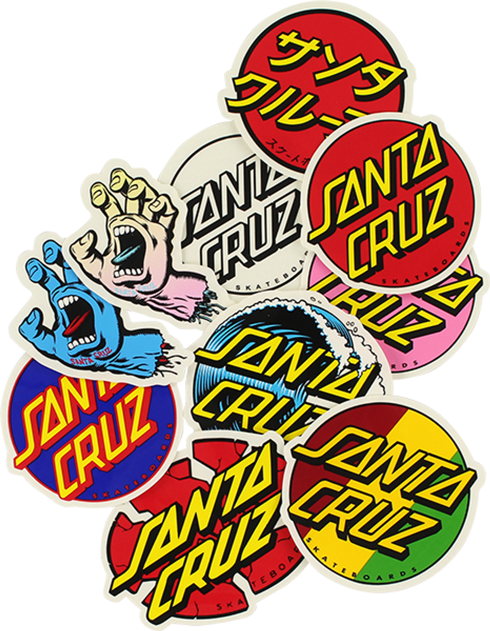 SANTA CRUZ 2019 10/PACK ASSORTED DECALS