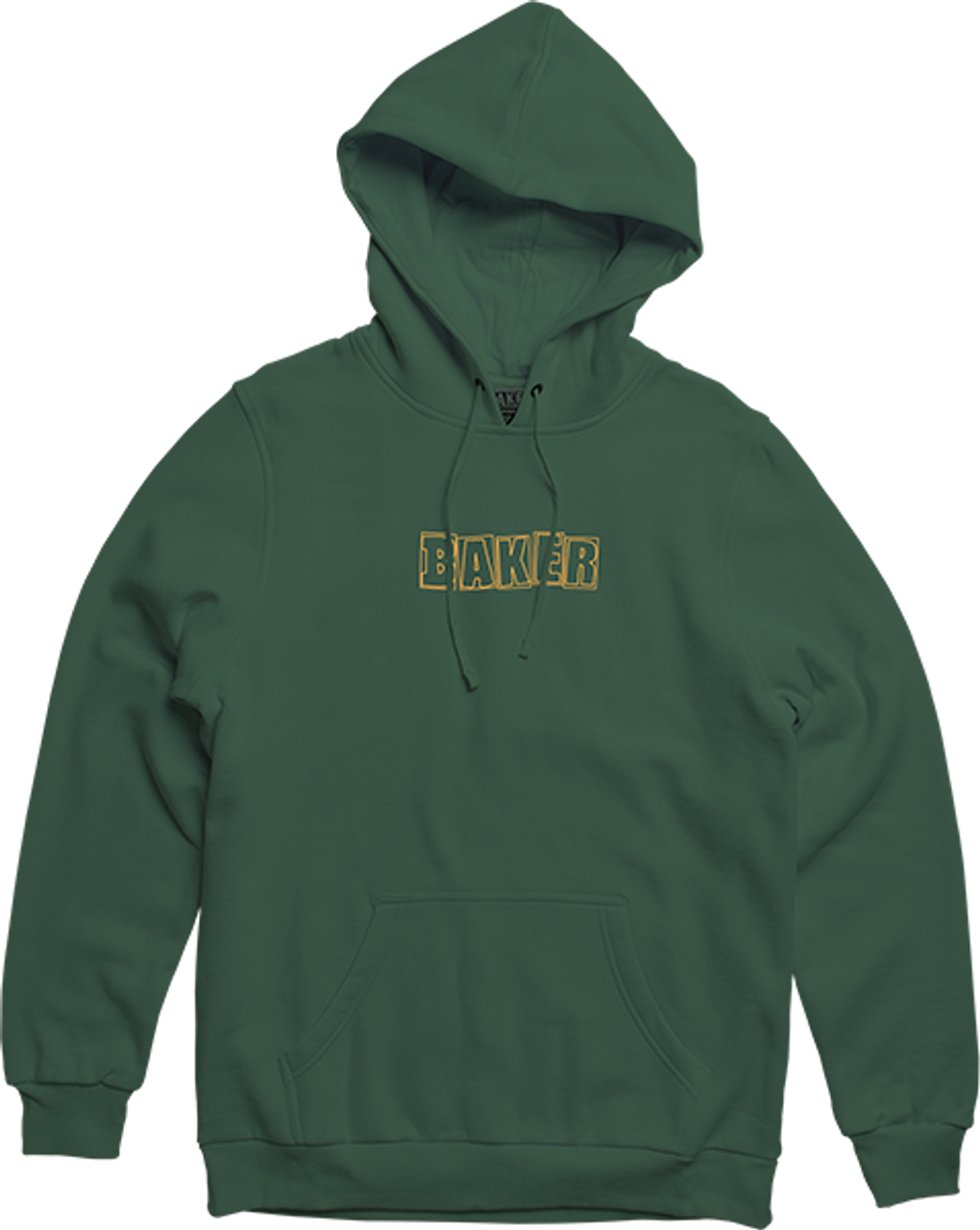 BAKER BRAND LOGO HOODIE SWEATSHIRT LARGE  GREEN/GOLD
