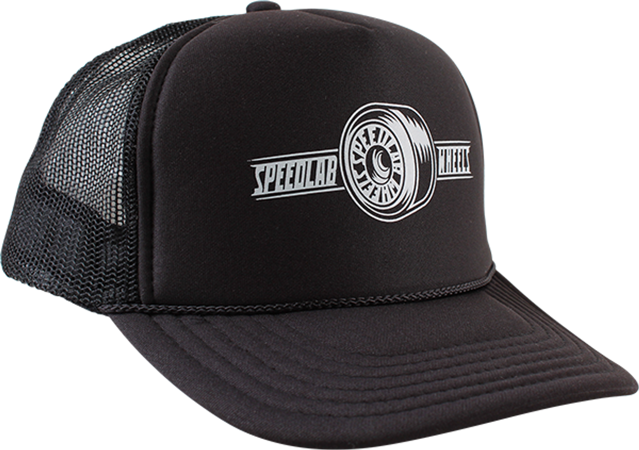 SPEEDLAB WHEELS LOGO MESH TRUCKER HAT ADJ-BLK/WHT