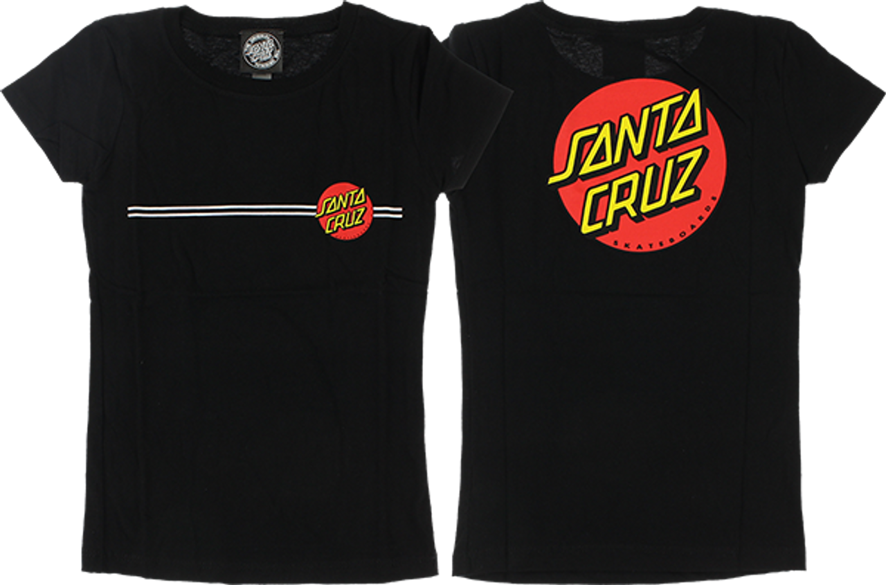 SANTA CRUZ CLASSIC DOT GIRLS FITTED SS XS(4/5)-BLACK