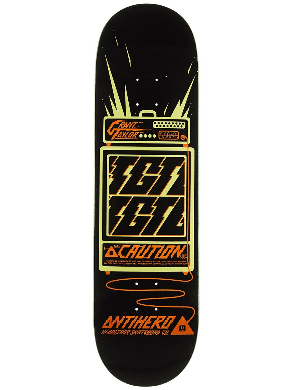 Anti Hero Taylor Hi-Voltage Skate Deck Black Orange 9.0