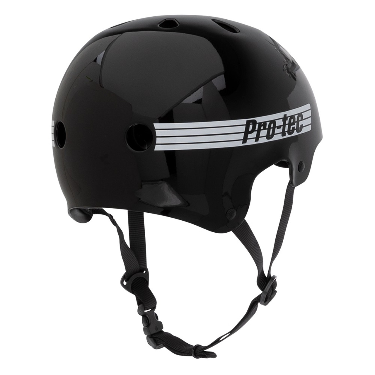 Protec Classic Old School Helmet Black White