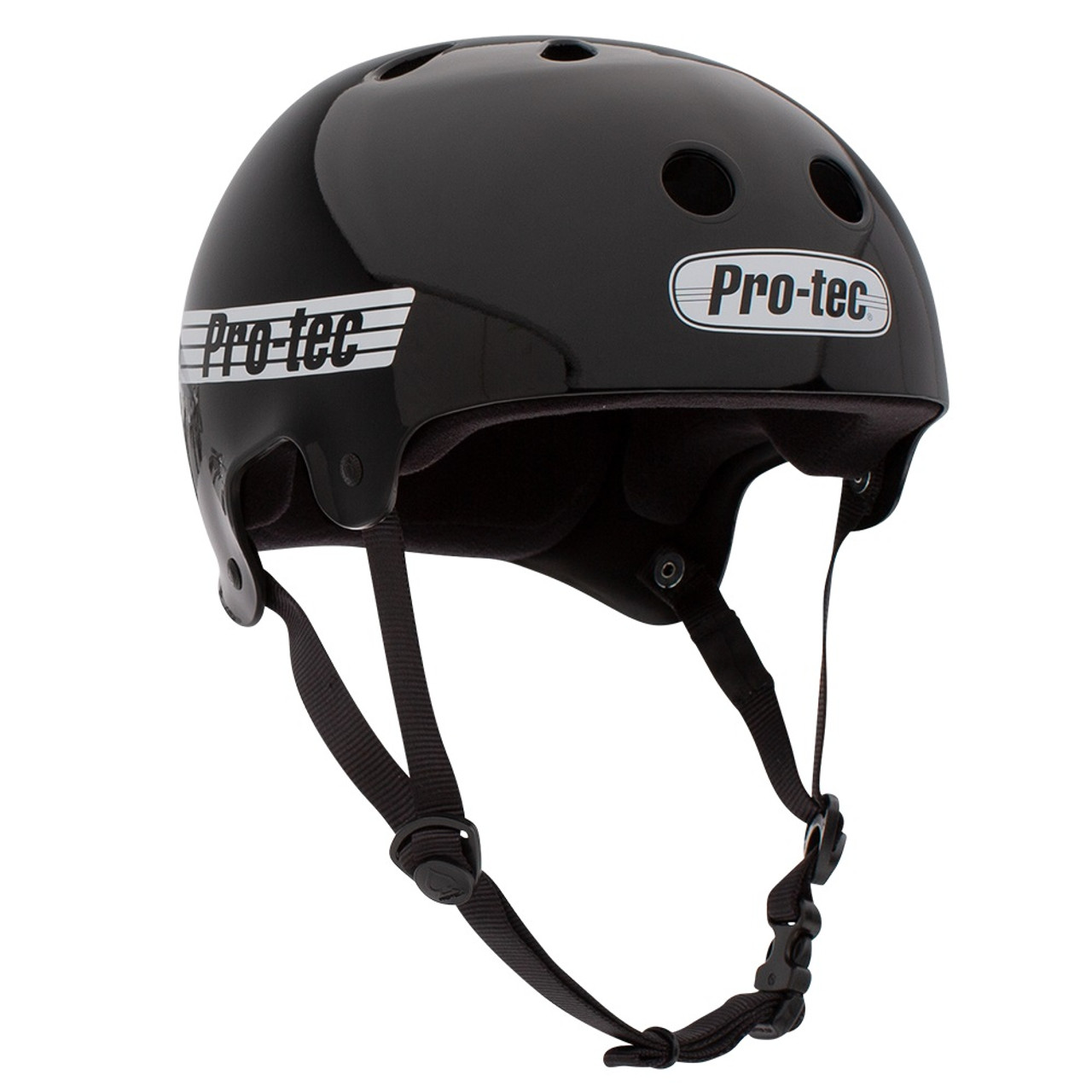 Protec Classic Old School Helmet Black White