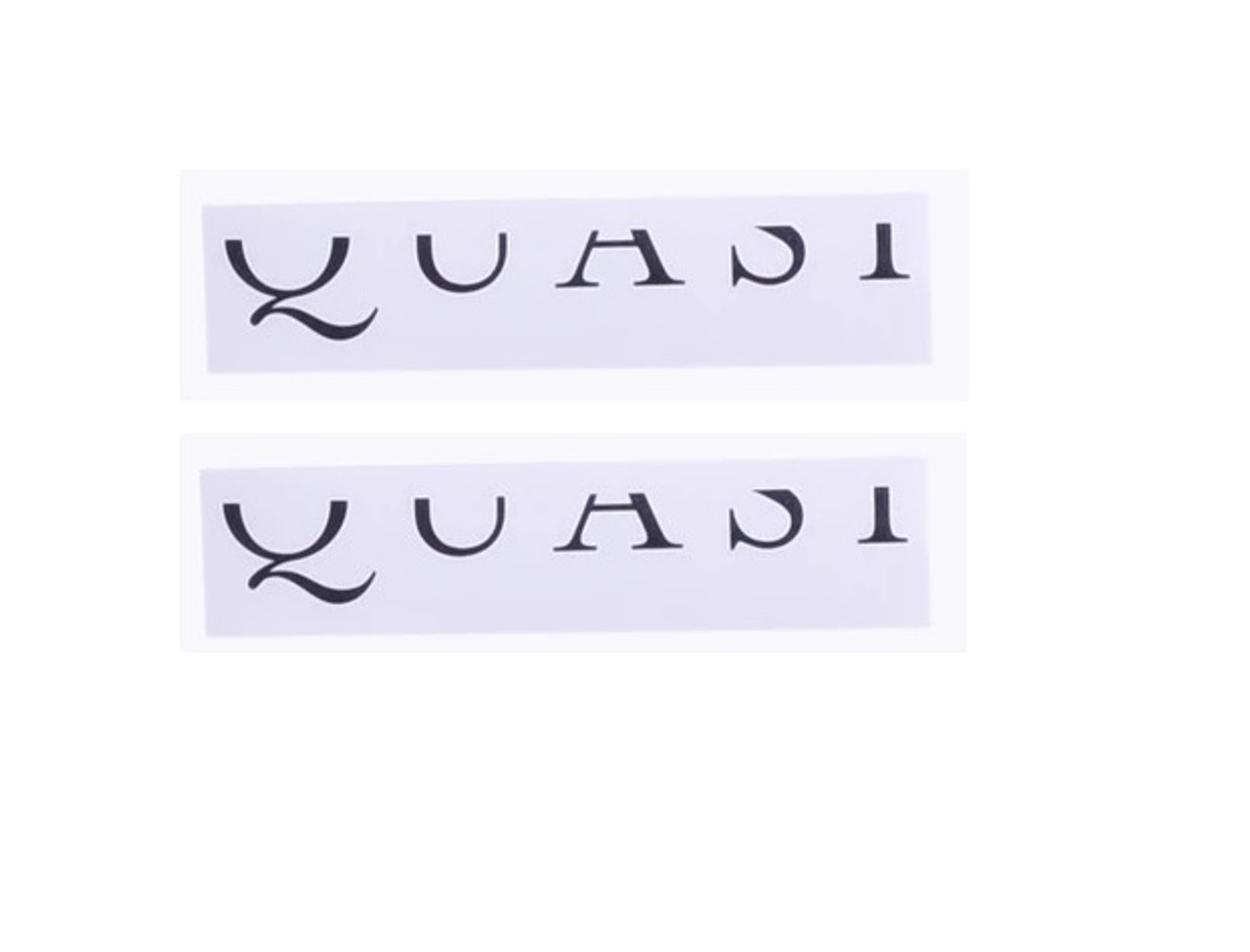 Quasi Split Logo Vinyl Sticker White 2x9 (2 pack)