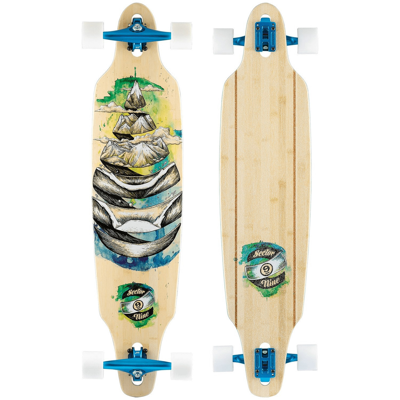 Sector 9 Droplet Lookout Longboard Skateboard Complete Blue