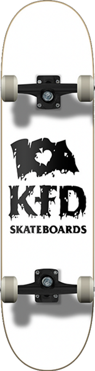 KFD THRASHED STACKED SKATEBOARD COMPLETE-7.75 WHITE