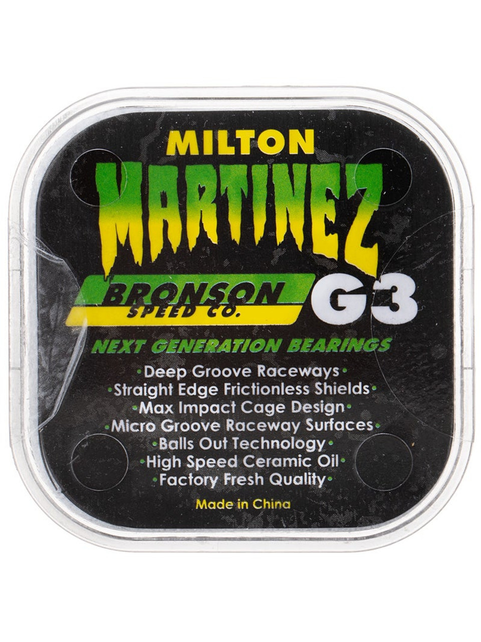 Bronson G3 Martinez Bearings Black Green 8pcs