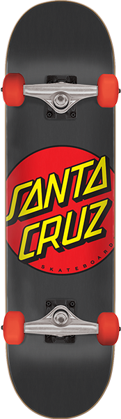 SANTA CRUZ CLASSIC DOT SKATEBOARD COMPLETE-8.0 BLK/RED