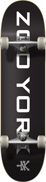 ZOO YORK OG 95 LOGO BLOCK SKATEBOARD COMPLETE 7.75 BLK/WHT
