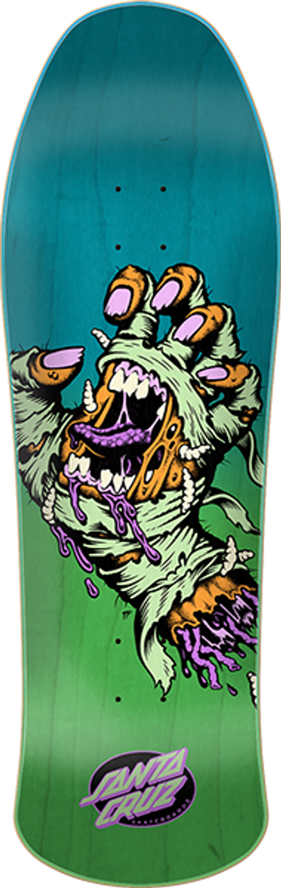 SANTA CRUZ MUMMY HAND PREISSUE SKATEBOARD DECK-10x31.75 GREEN