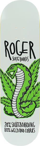 ROGER WEED & COBRAS SKATEBOARD DECK-8.25 WHITE