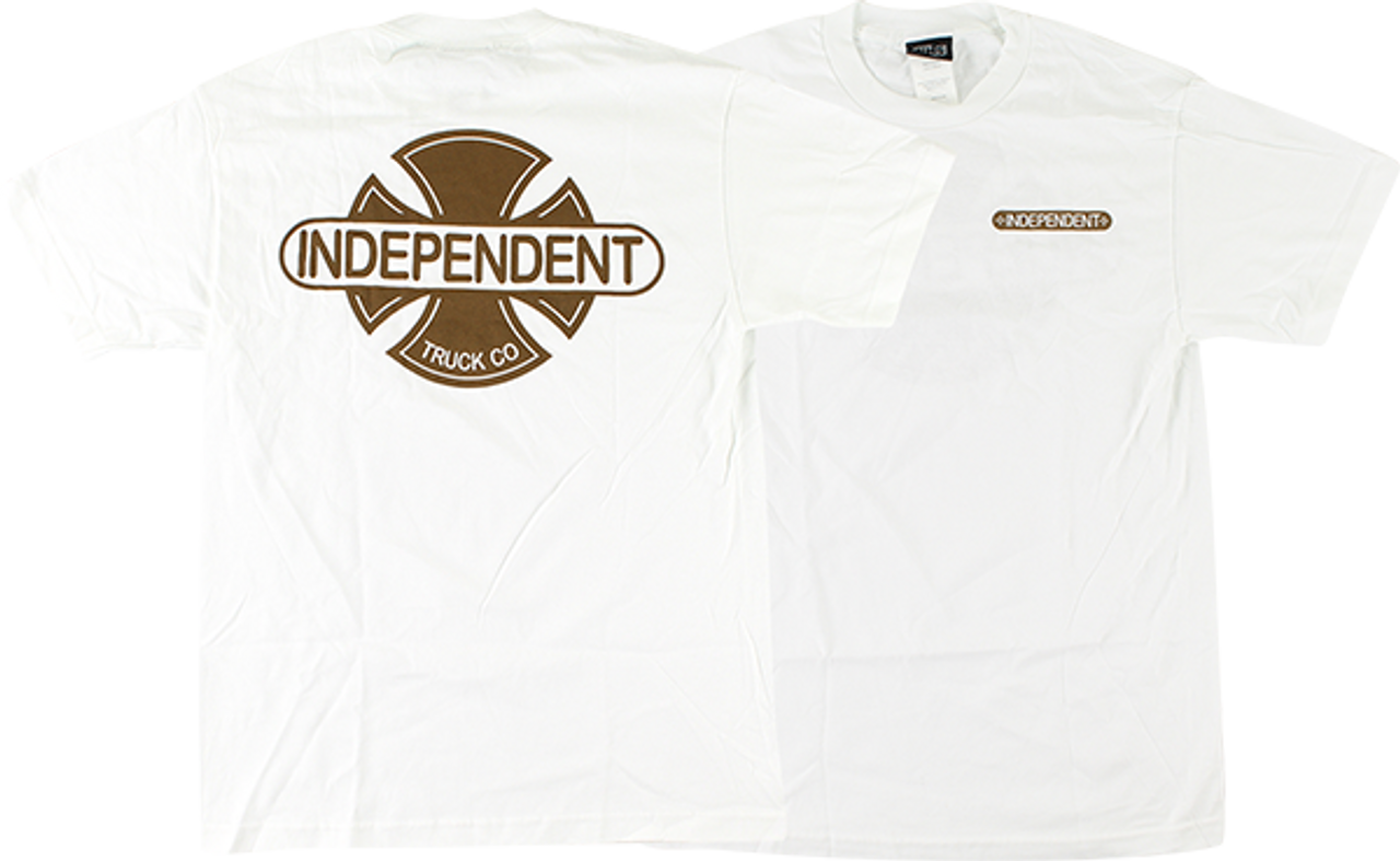 INDEPENDENT BASEPLATE SS TSHIRT SMALL WHITE W/GOLD