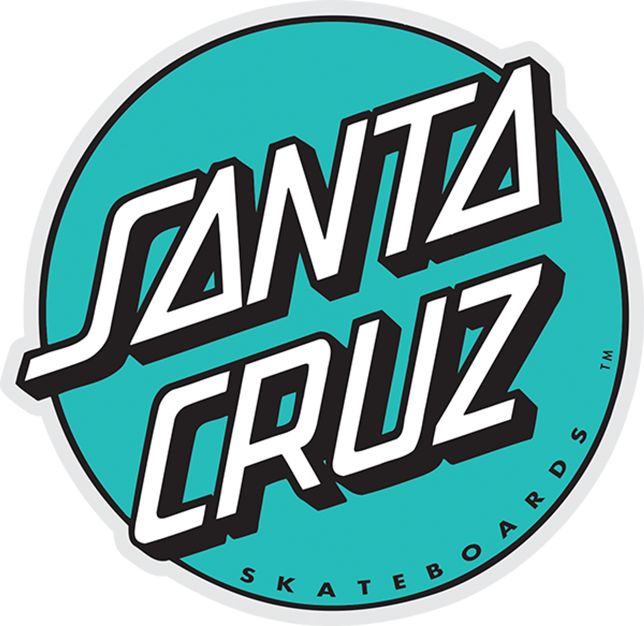 SANTA CRUZ OTHER DOT 3" DECAL STICKER TURQUOISE/BLK/WHT (2pack)